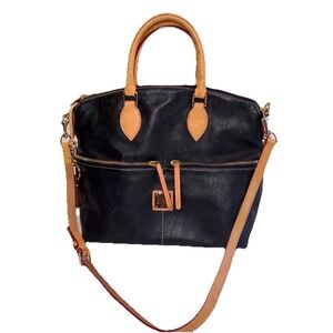 Dooney & Bourke VTG  Leather Handbag Double Pocket/zipper Satchel‎ Excellent